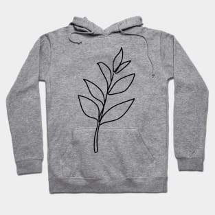 Line Art Flora (Black) Hoodie